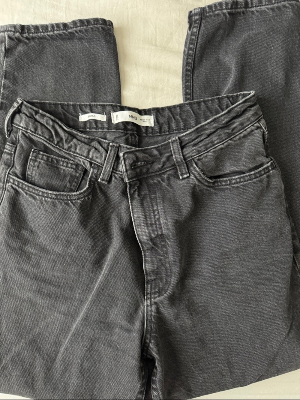 Mango Black-Gray Straight Jeans